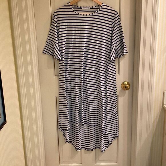ASOS Bluebelle Maternity striped high low flutter sleeve dress size 16 - Picture 1 of 4